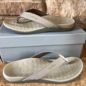 Vionic Men's Flip Flop 11 44Wave Webbing Green Gray